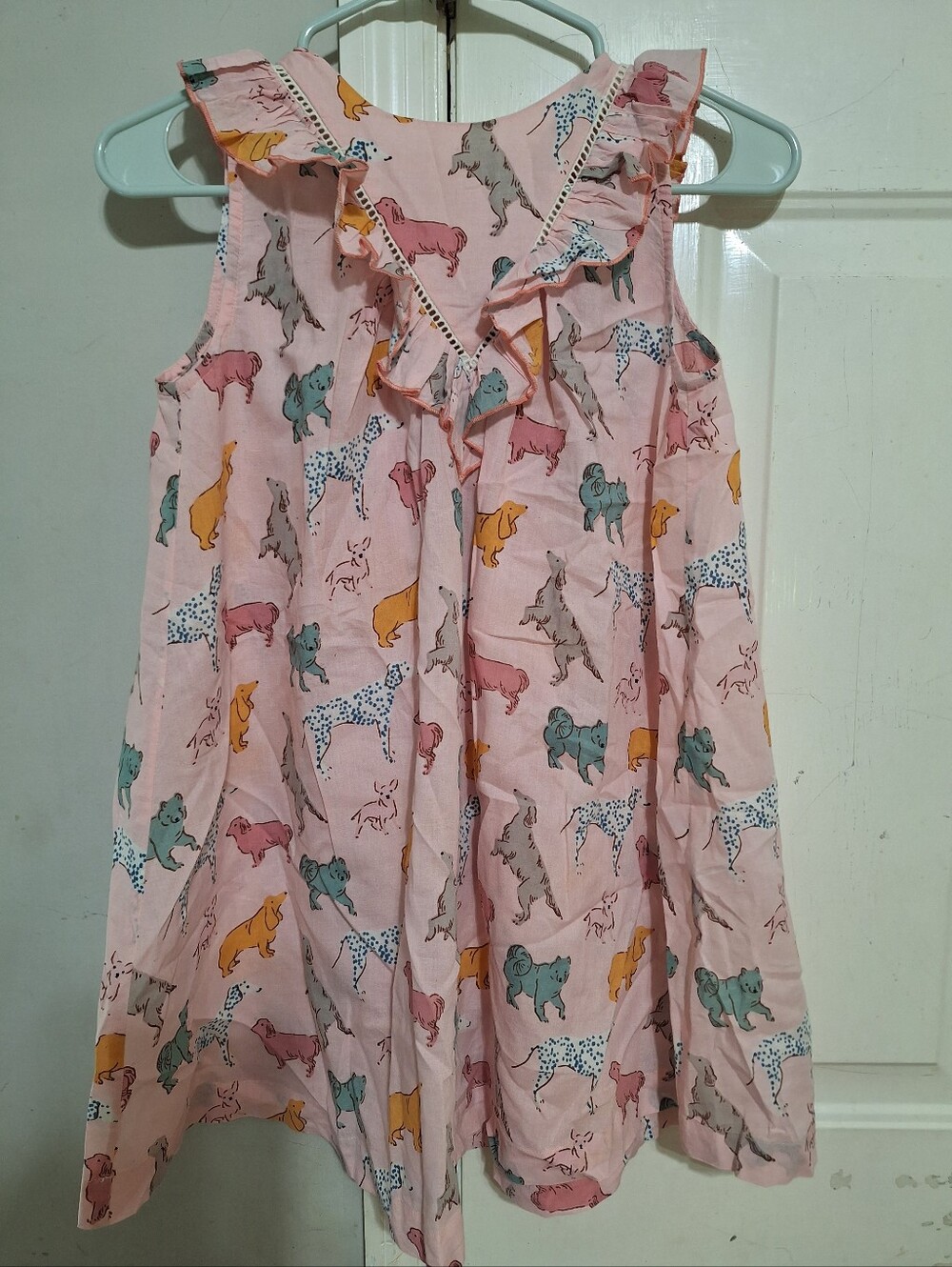 Pink Chicken New York Marley Dog Print Ruffle Sundress